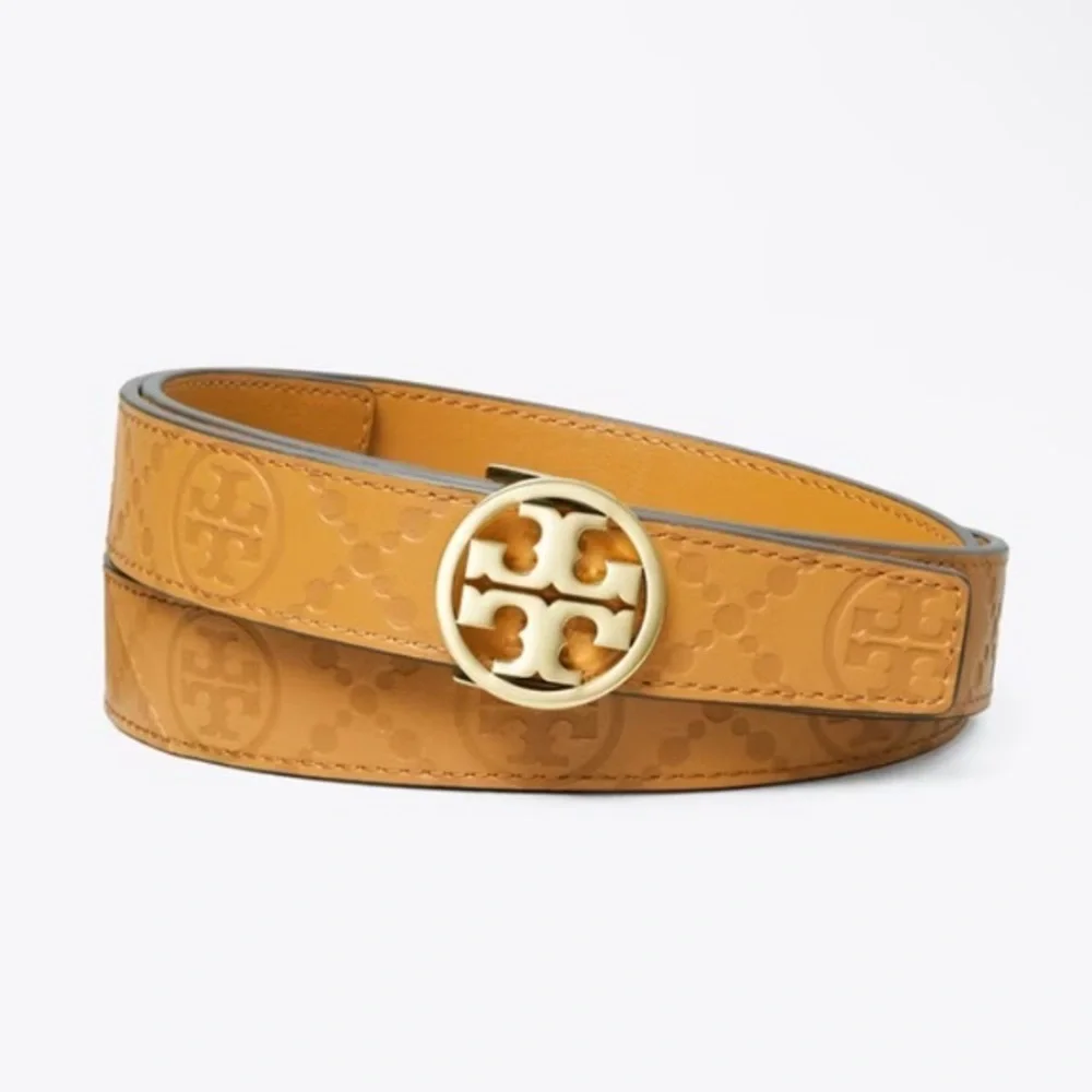 Tory Burch Gold Logo Embossed Belt 1